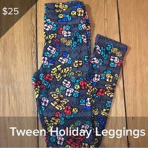 LulaRoe holiday tween leggings